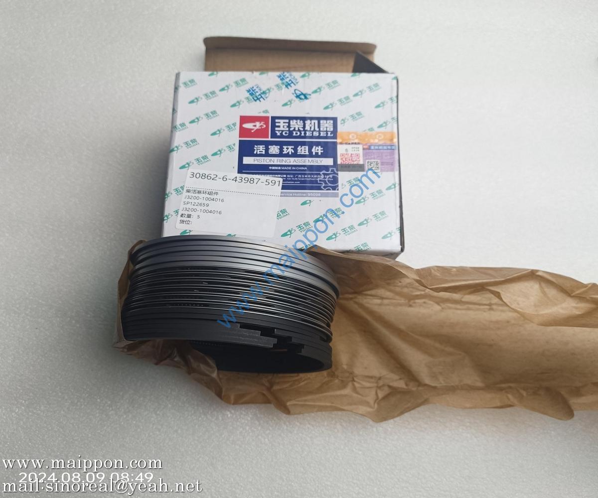 YC6105ZQC piston ring assembly J3200-1004016 Yuchai spare part