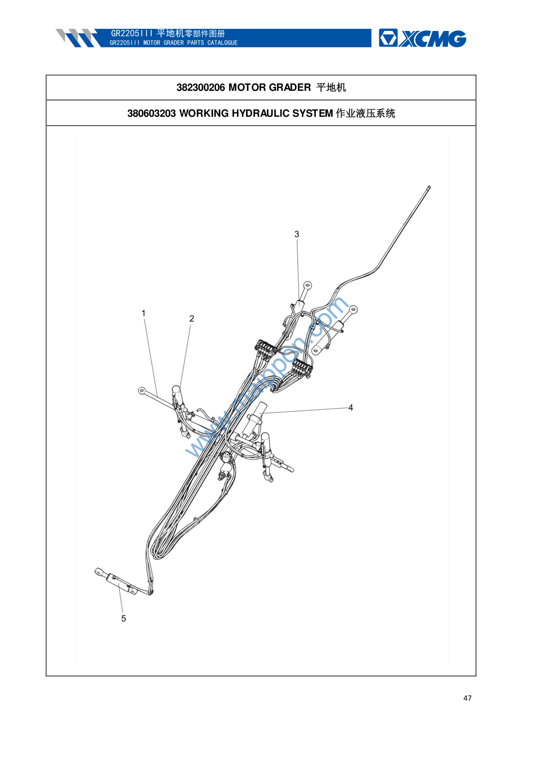 GR2205 WORKING HYDRAULIC SYSTEM - 380603203